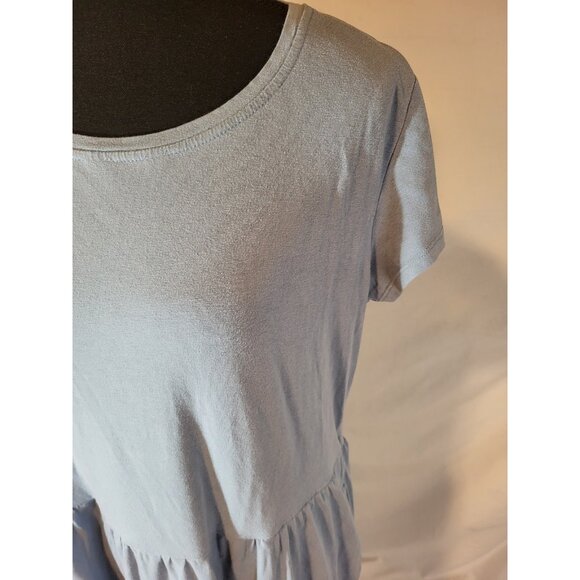 Patagonia Kamala Midi T-Shirt Dress Purple/Blue Side Pockets Womens L Minimalist - Picture 2 of 7